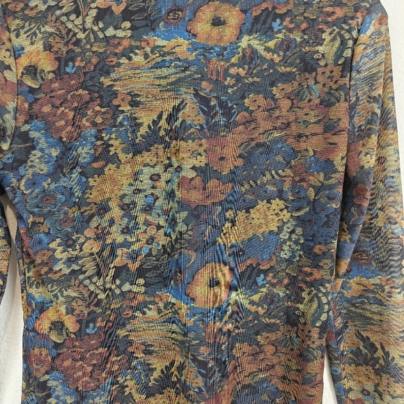 Jason Wu Women's Long Sleeve Knit Mesh Floral Printed Top Mock Neck Size Small - Picture 12 of 12